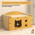 Corrugated paper double layer cat house in double ball double door colour