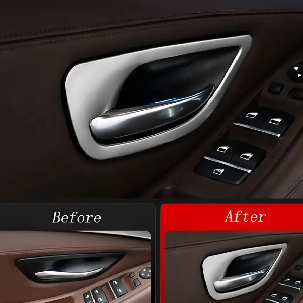 BMW 5 Series interior door handle decorative strips in ABS stainless steel, set of four pieces
