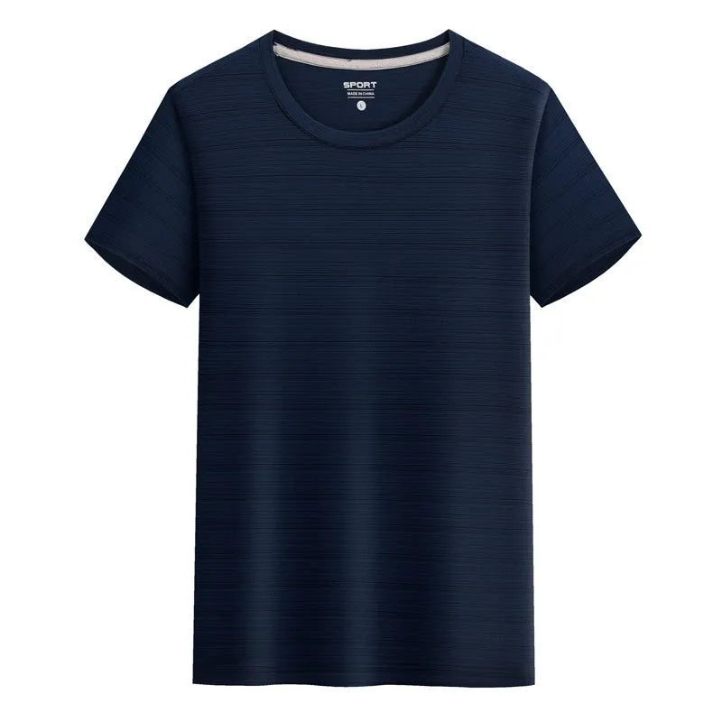 Crystal silk round neck T-shirt in polyester spandex fabric for leisure wear