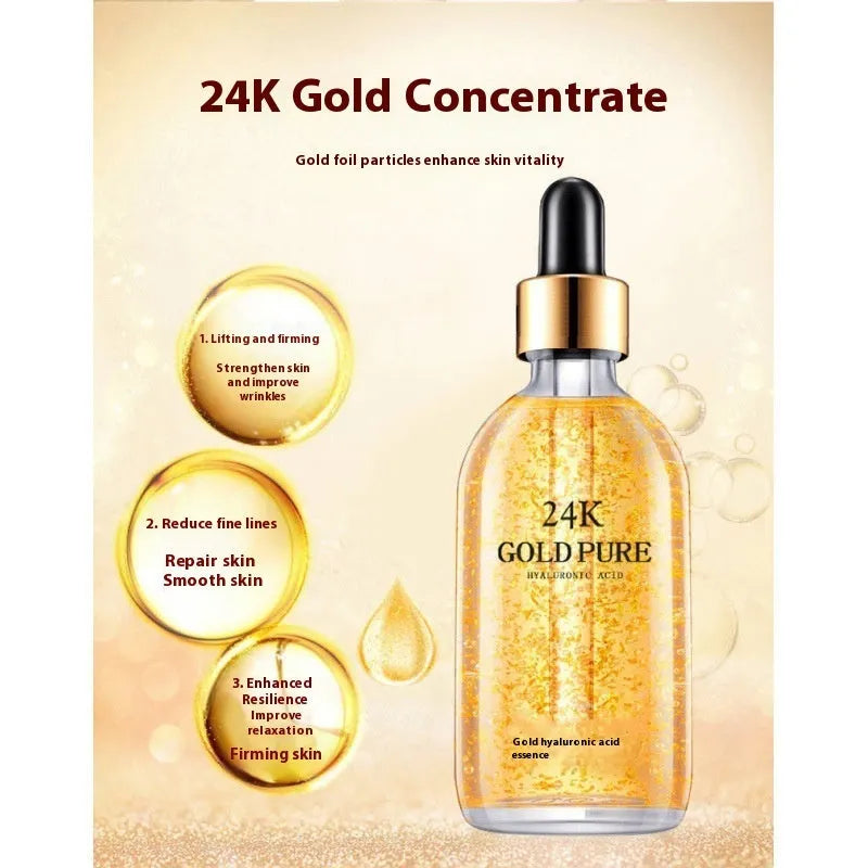 24K nicotinamide facial essence liquid with hyaluronic acid and ginseng in 100g packaging