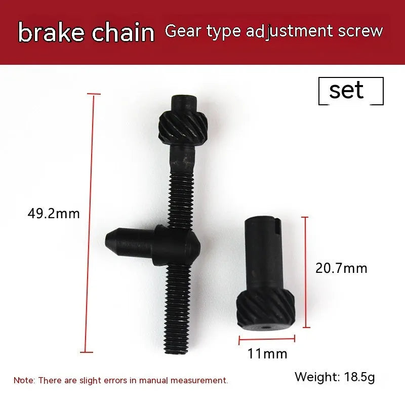 Coil of nylon wire for chainsaw chain tension adjustment, with size label showing diameter options.