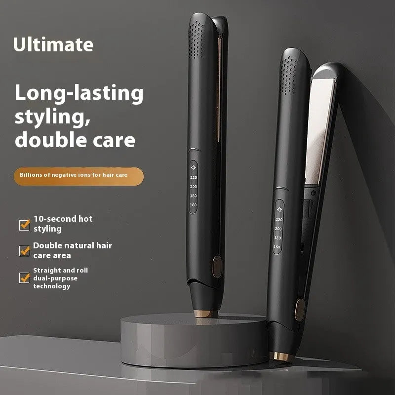 LCD screen hair straightener in almond white colour with digital temperature display