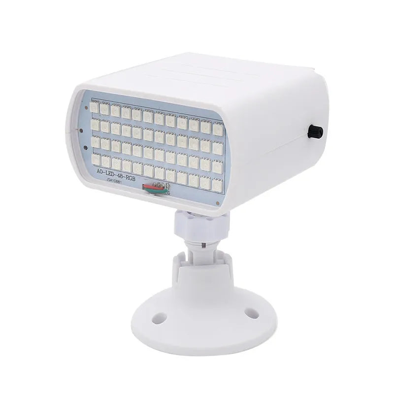 48-LED strobe light unit measuring 100x95x55mm with sound control for stage and club lighting