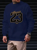 Men's art letter design fleece sweatshirt in pullover style available in four colours