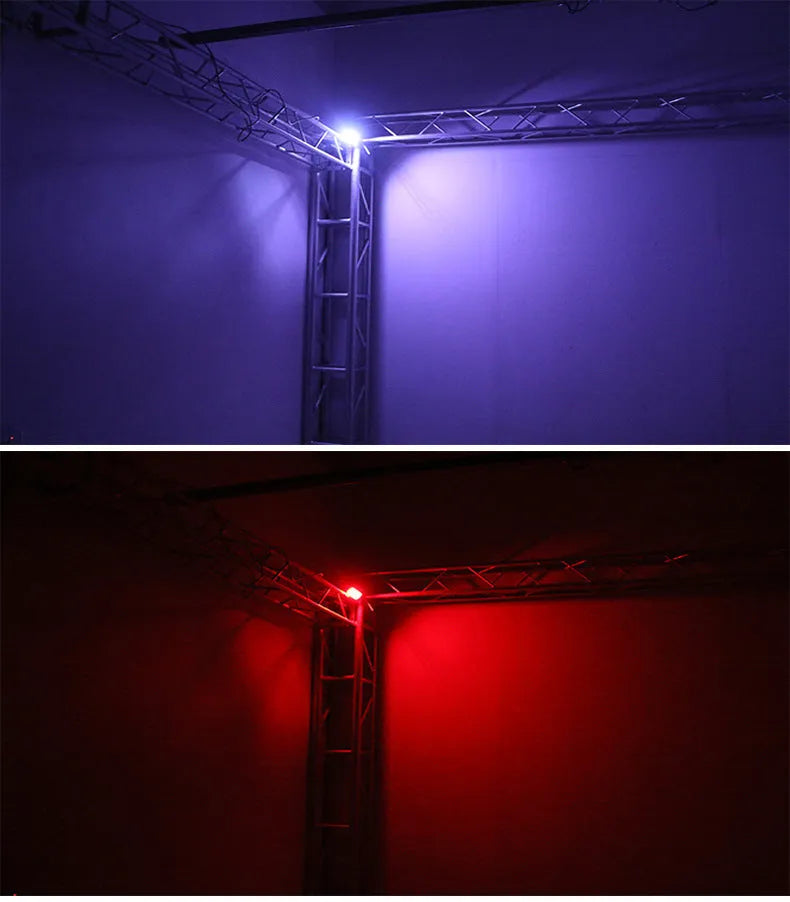 48-LED strobe light unit measuring 100x95x55mm with sound control for stage and club lighting