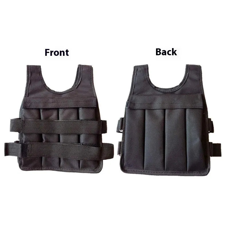 Child wearing an adjustable voile fabric sand weight vest for fitness training.