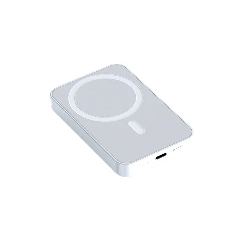 Pink wireless magnetic power bank showing dimensions 100x64x18mm with 20000mAh capacity.