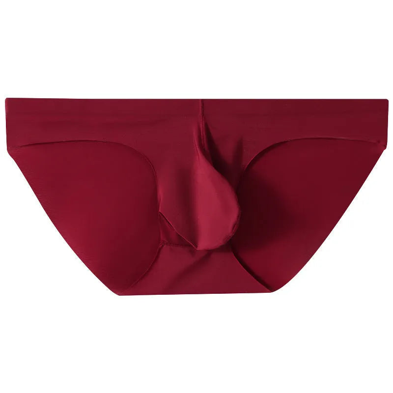 Men's Ice Silk seamless briefs with bullet separation support in multiple colour options