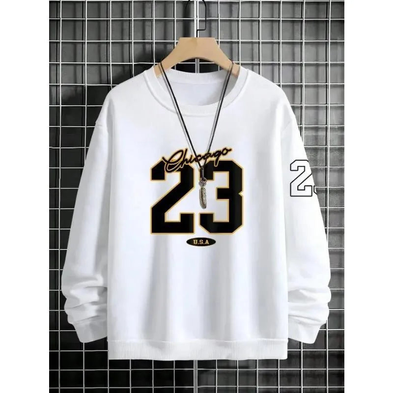 Men's art letter design fleece sweatshirt in pullover style available in four colours