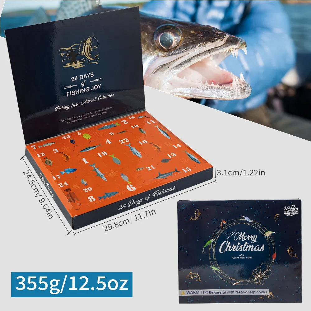 24-piece blind box for Christmas Mino Bog metal fishing set in 01 style colour