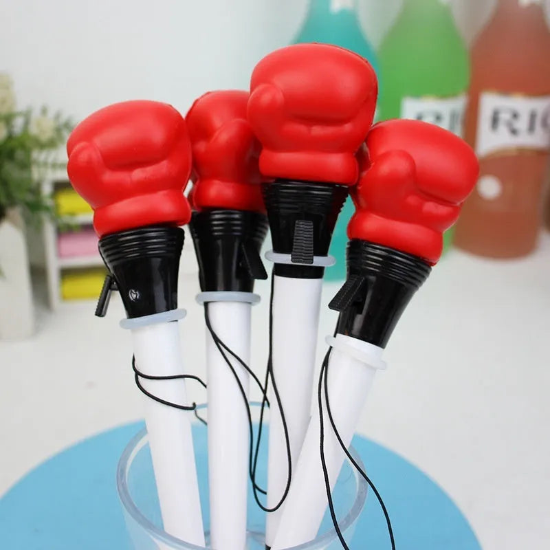 Four boxing press ejection pens with plug-in sleeve mechanism and black refills