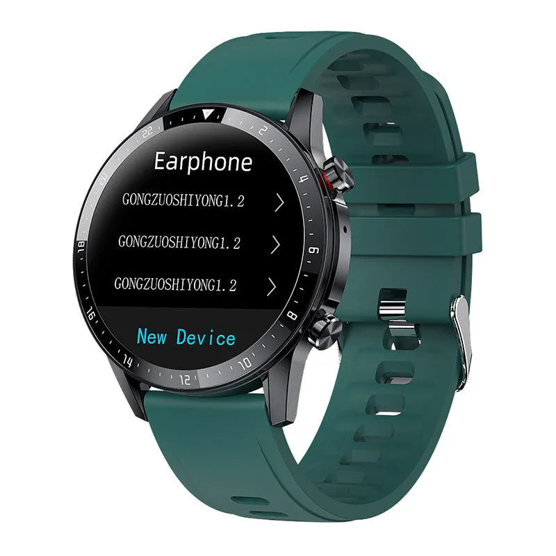 Bluetooth smart watch with 1.3-inch screen showing heart rate monitoring display