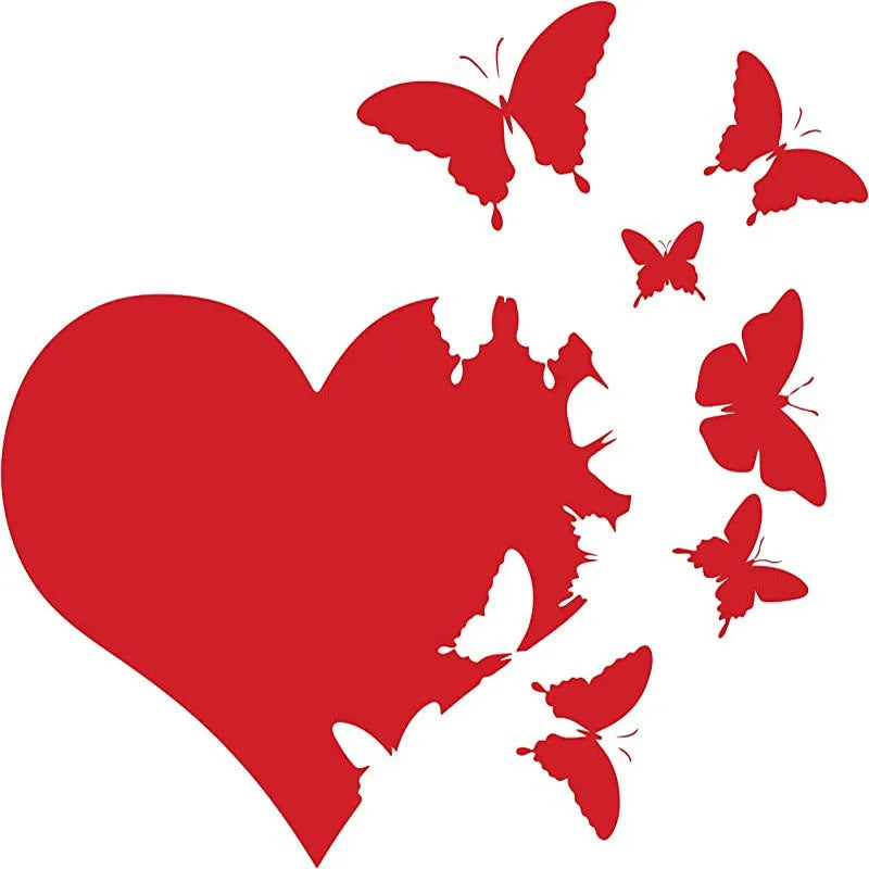 Plastic butterfly-shaped car sticker in assorted colours, 15cm square