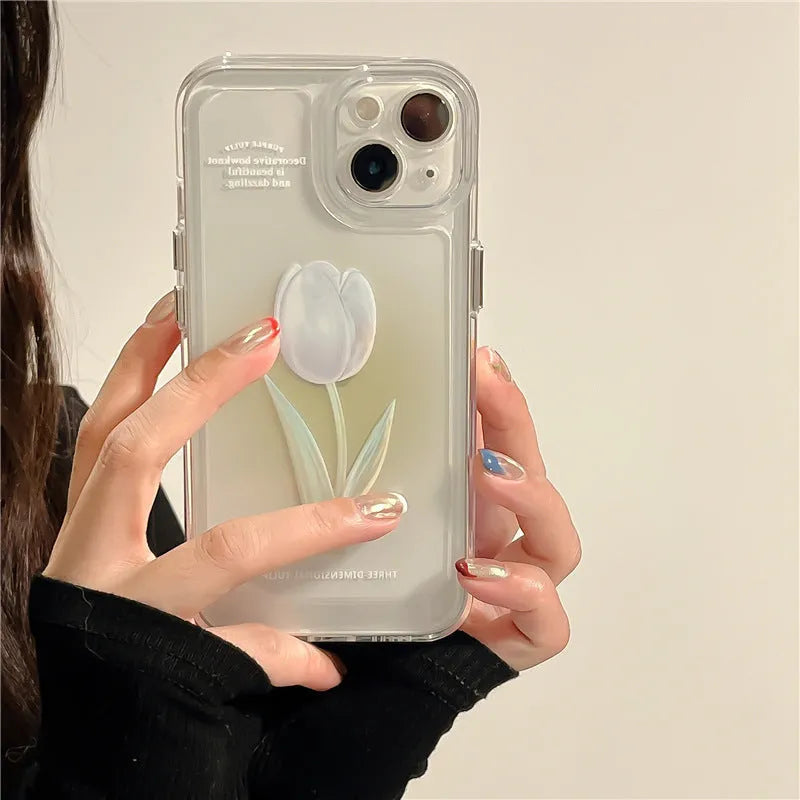 iPhone all-inclusive TPU protective case in gradient tulip colour showing edge-to-edge coverage design