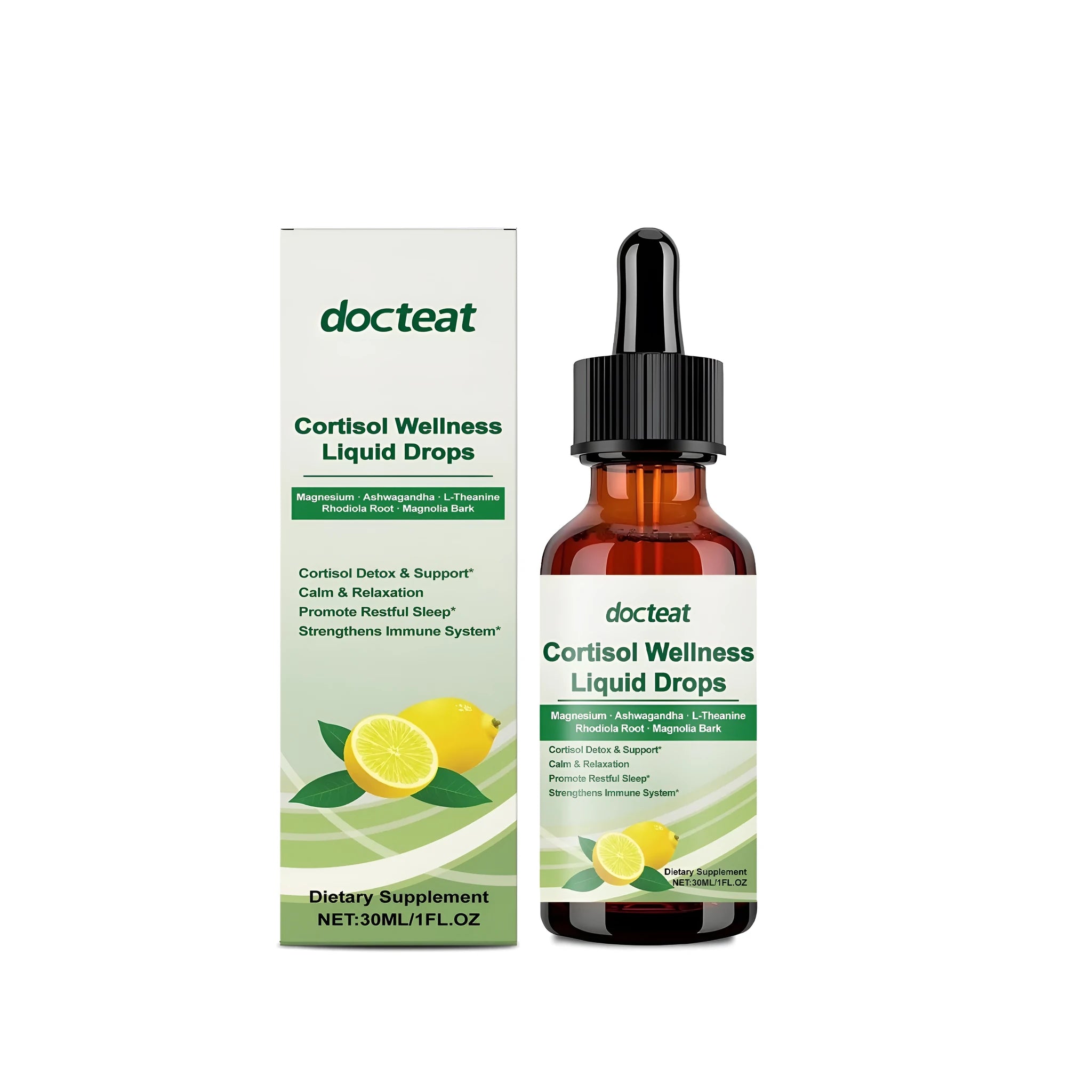 30ml bottle of liquid supplement drops for body health regulation