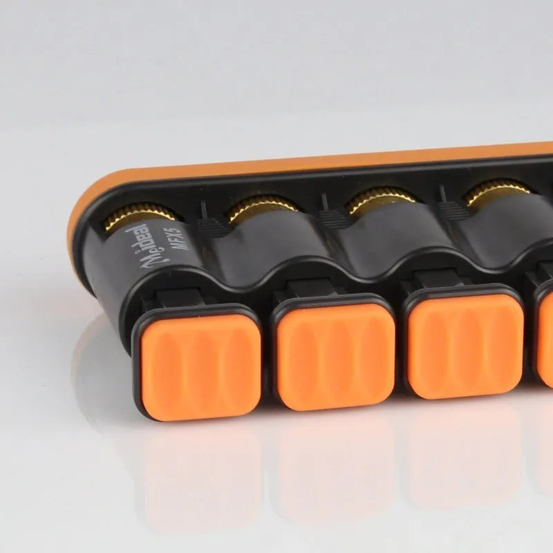 Grey silicone guitar and piano finger trainer for hand muscle development