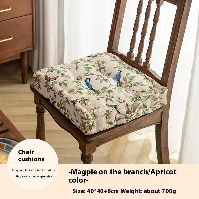 American dining chair back cushion with floral pattern and 8cm thickness for waist support