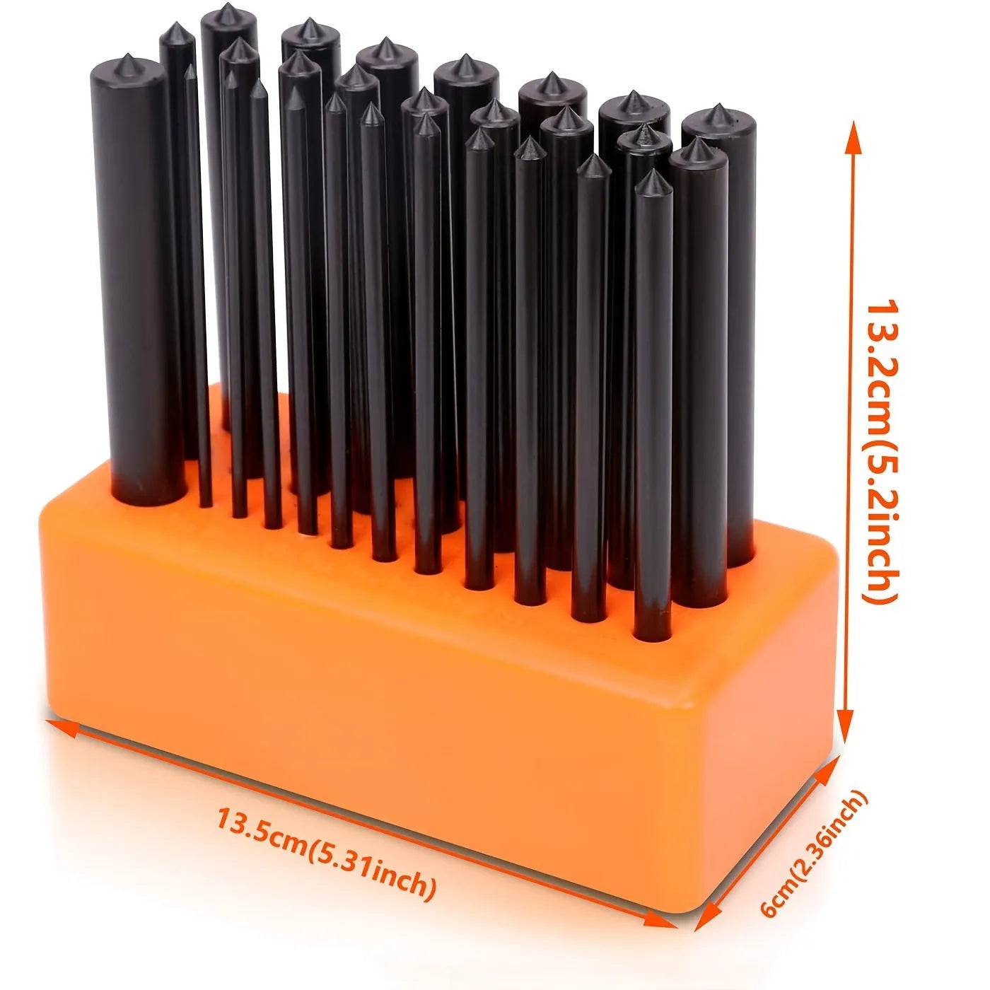 Orange punch needle tool with metal head for DIY craft and rug hooking