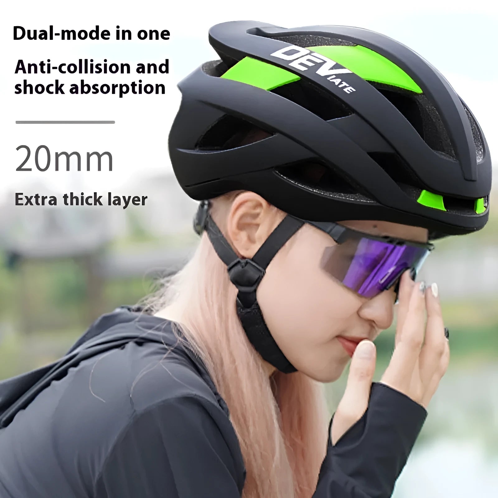 Matte black adult bicycle helmet with coloured accents and ventilation ports