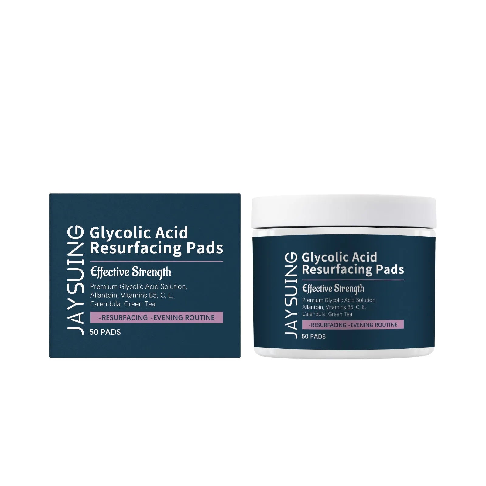 Pack of 50 glycolic acid exfoliating and moisturising cotton cloth facial treatment pads