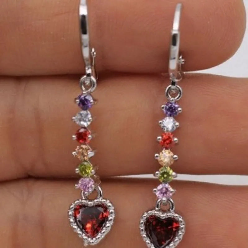 Women's heart-shaped fashion earrings with gold electroplated finish on alloy construction