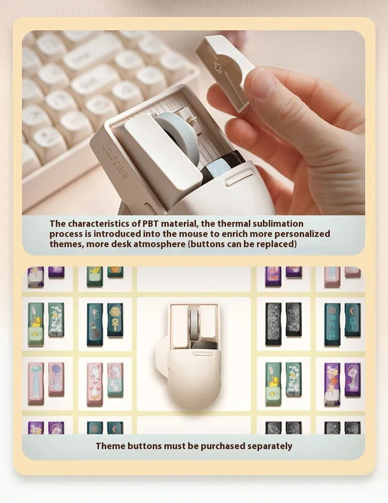 Xiaoqiao three-mode wireless mouse in Tofu colour showing ergonomic shape and multiple buttons