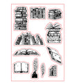 Transparent silicone craft stamp with white seal pattern, measuring 11 by 16 centimetres.