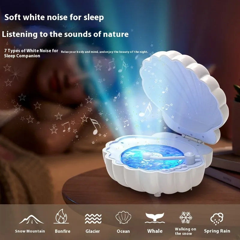 Retro vinyl record player design shell lamp with Bluetooth speaker in blue colour variant