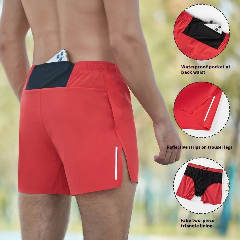 Men's loose-fit high-waist off-road running shorts in quick-dry fabric