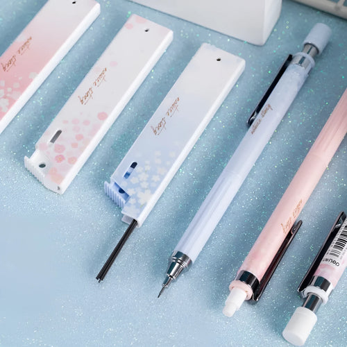 Mixed colour 0.5mm automatic pencil set with Sakura law cartoon design and HB refill boxes