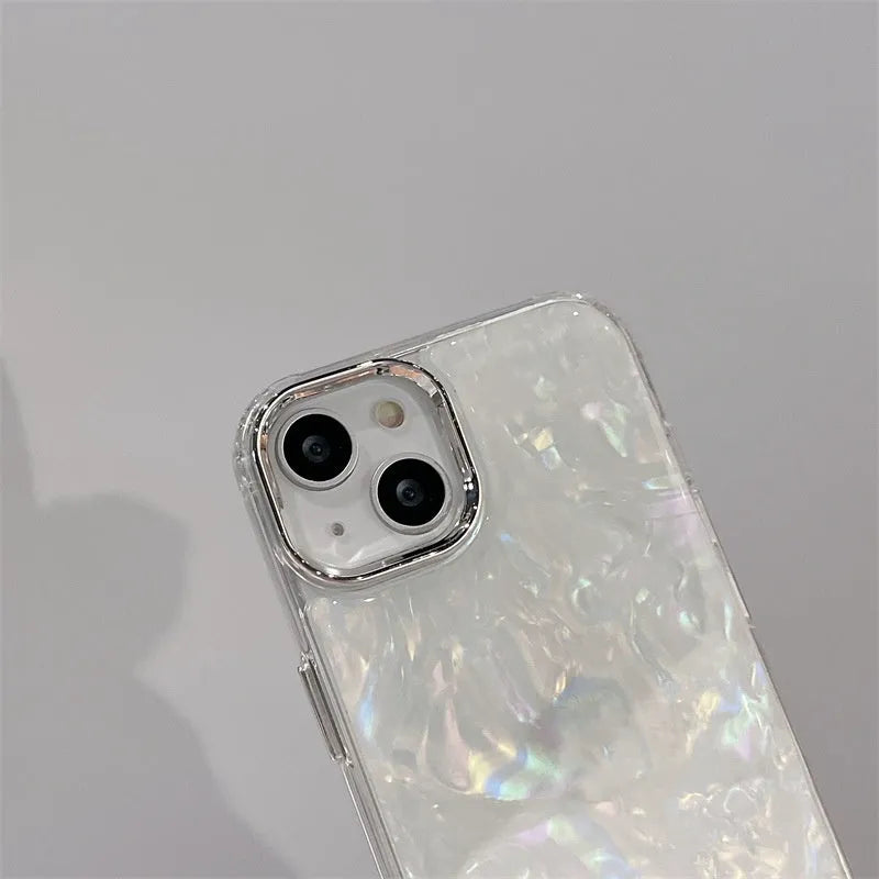 Super Fairy Dream Shell Pattern TPU Phone Case for iPhone 14 Pro - White Fantasy Shell Design