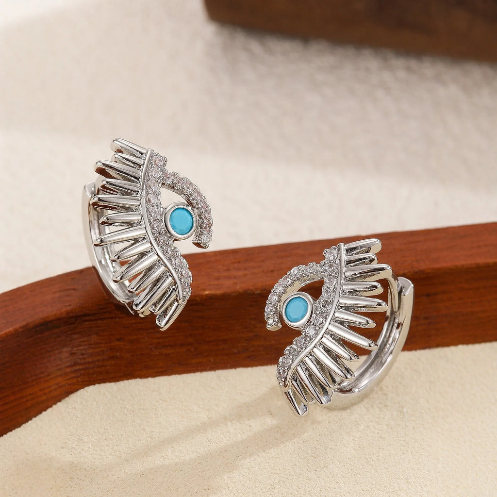 Simple Devil's Eye Earrings in lightweight resin with compact 2cm evil eye motif, available in silver and gold tones