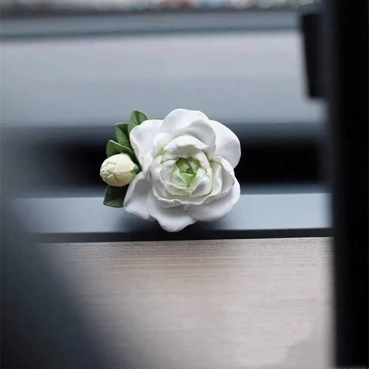 Jasmine fragrance gypsum car perfume air vent clip ornament with 5cm dimensions