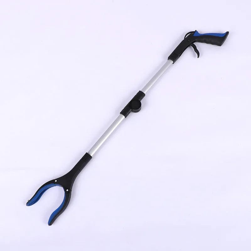 Foldable aluminium garbage clamp with magnet sucker showing blue handle colour