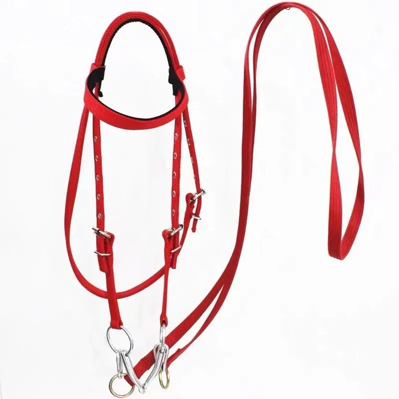 Black large fibre horse halter rope 1.3m for equestrian riding and leading