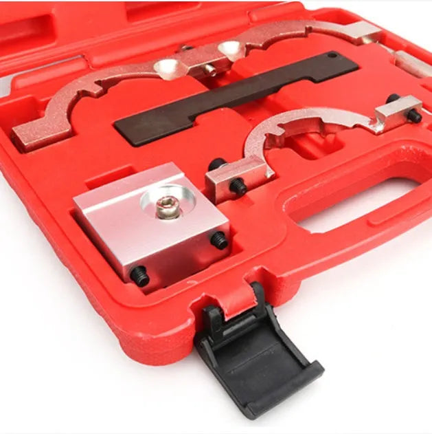 Red chrome-vanadium steel timing tool kit for Opel 1.4 Oncla LUJ engine.