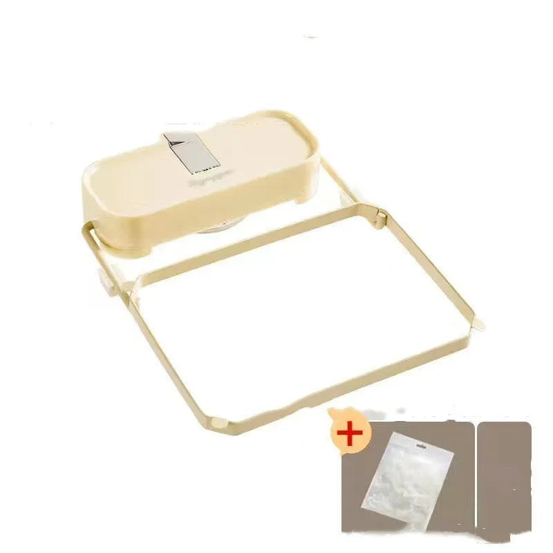 Green kitchen sink filter rack with suction cups and disposable filter pockets for food waste collection