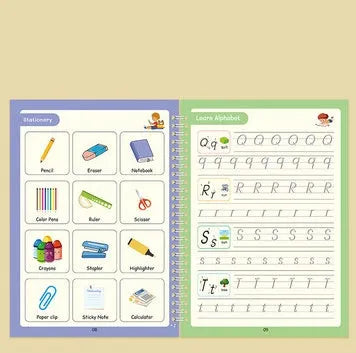 Children's English groove magic practice pen with notched post design and ten refill tips