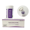 Chlorine dioxide test paper bottle containing 50 strips for 0-1000 mg/L waste water concentration detection