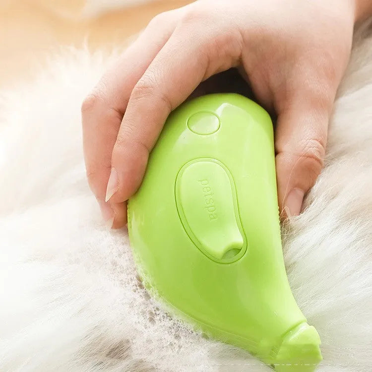3 in 1 pet steam brush in green with comb head for cats and dogs grooming