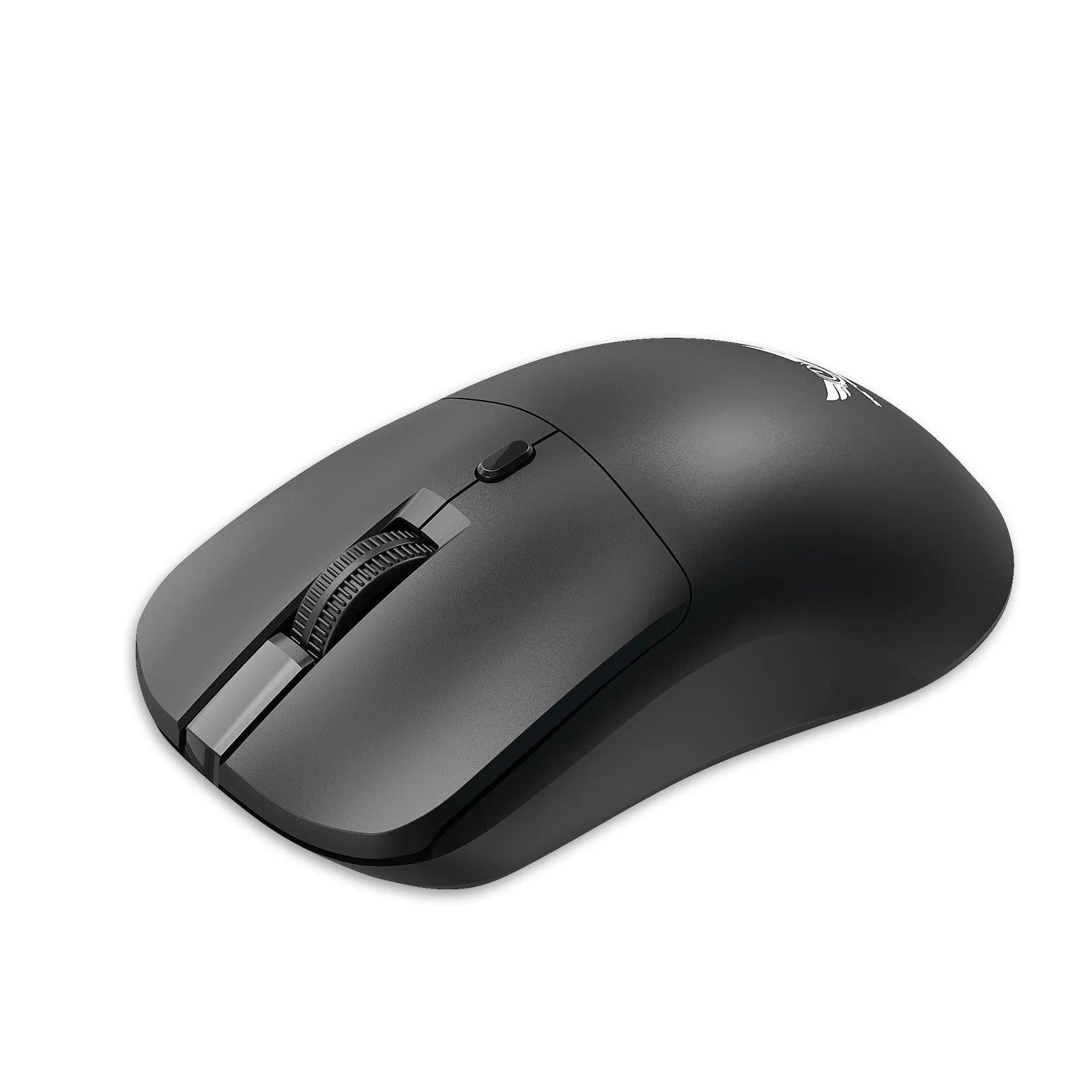 Black wireless computer mouse with three-gear audio button for laptops