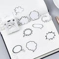 Momo Original boxed stickers featuring hand-drawn account dialog designs in black and white bubble patterns