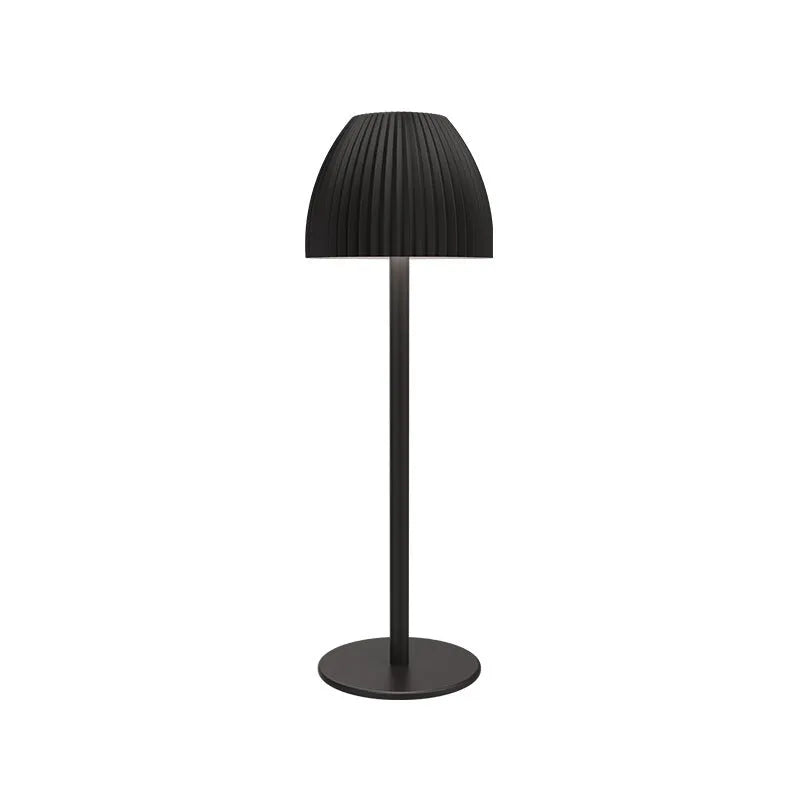 Ins pattern dimmable night lamp with thin round bottom design in black or white options