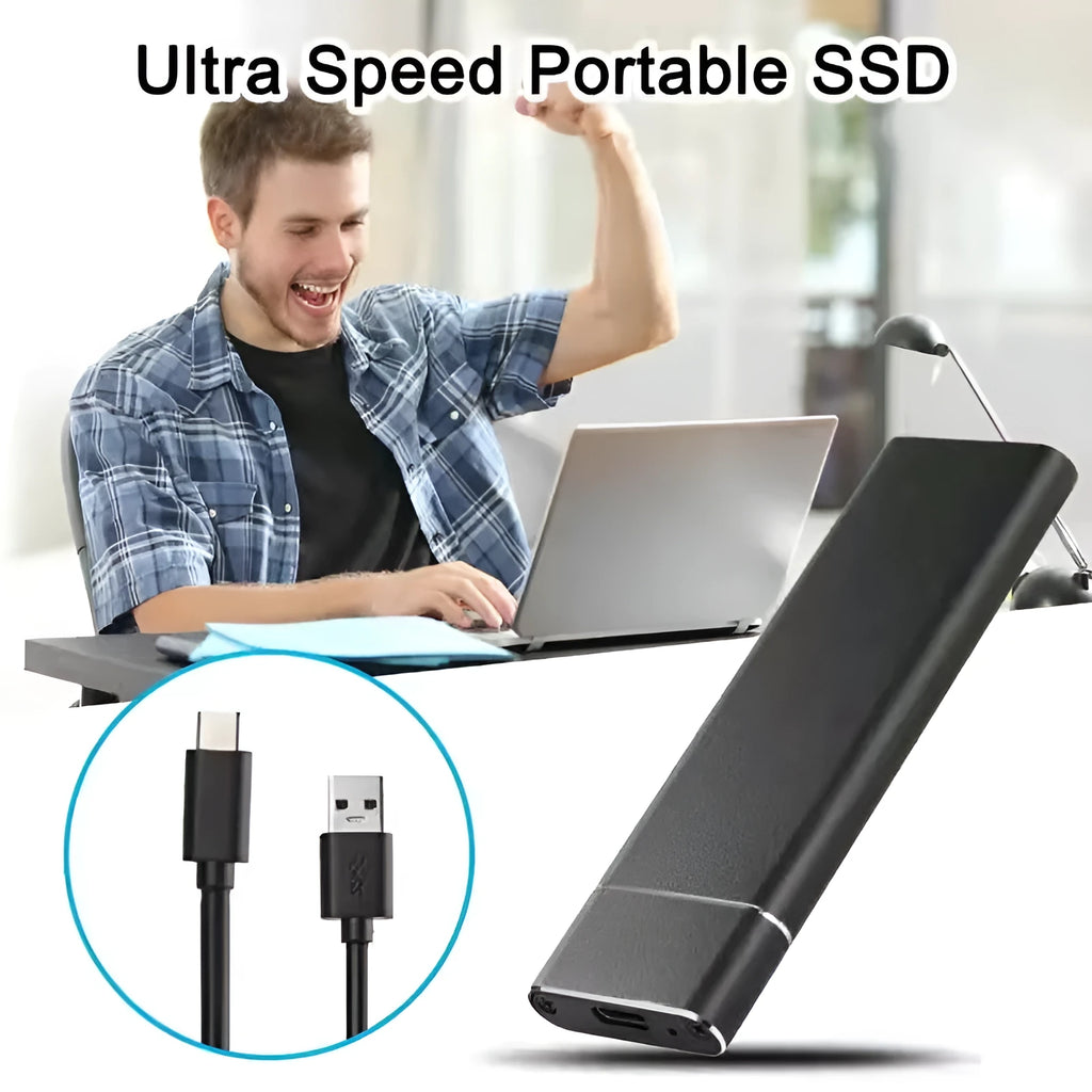 6TB mini mobile hard disk with metal shell in black, blue, orange, red, or silver colour options