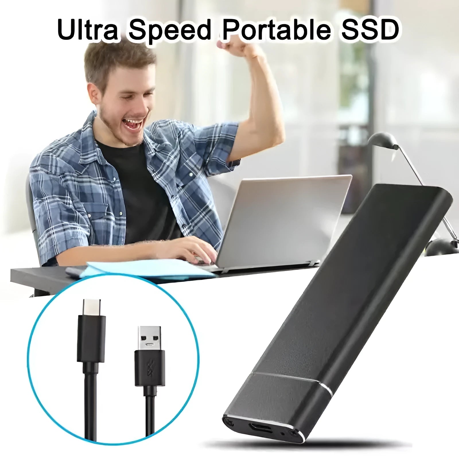 6TB mini mobile hard disk with metal shell in black, blue, orange, red, or silver colour options