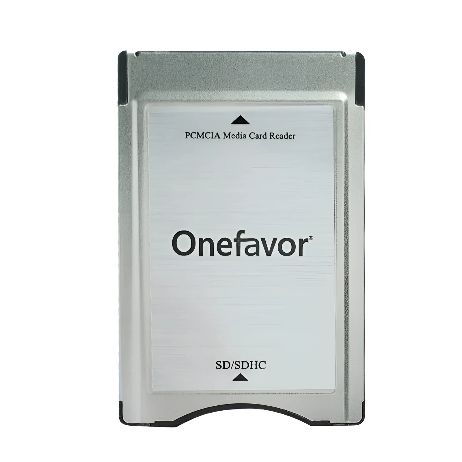 SD to PCMCIA adapter card with stainless steel housing and inserted 32GB SD card for Mercedes-Benz cars.