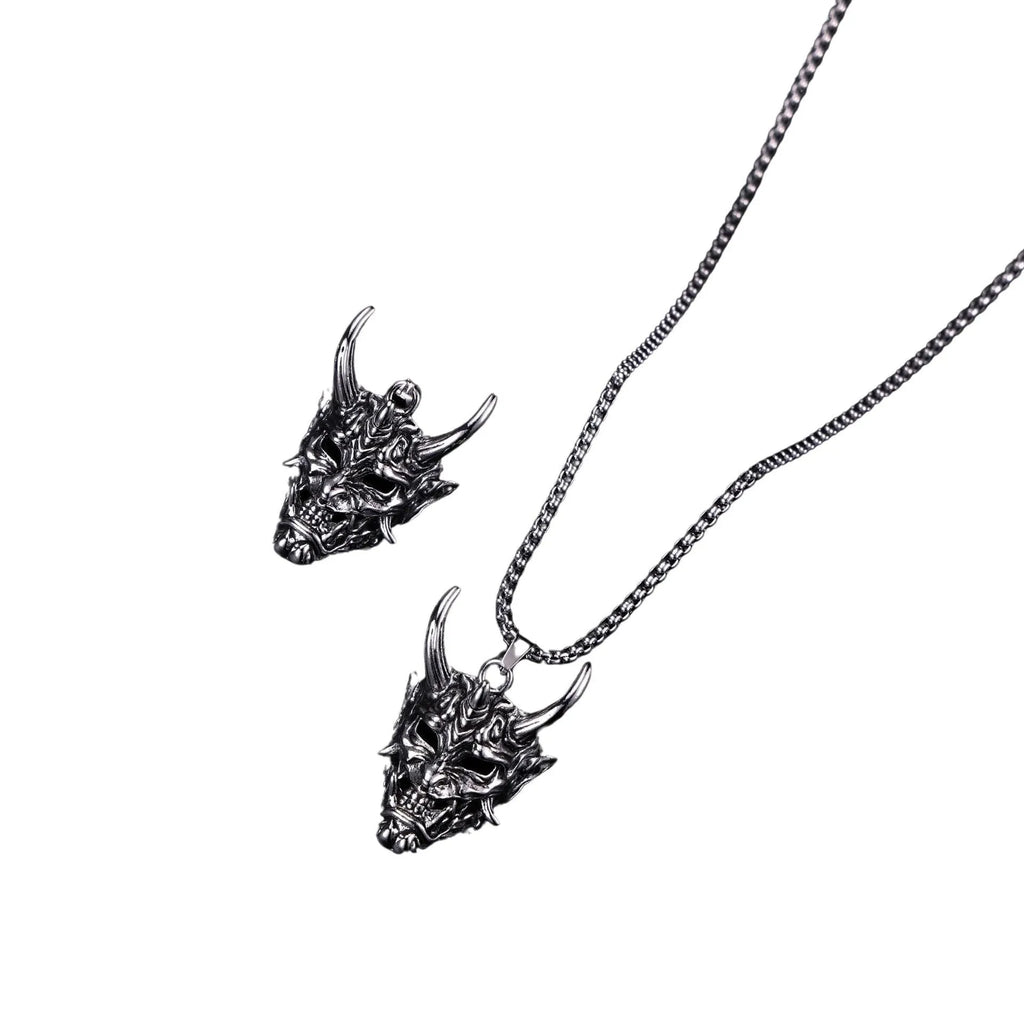 Men's vintage silver necklace with personalised 40mm zinc alloy pendant
