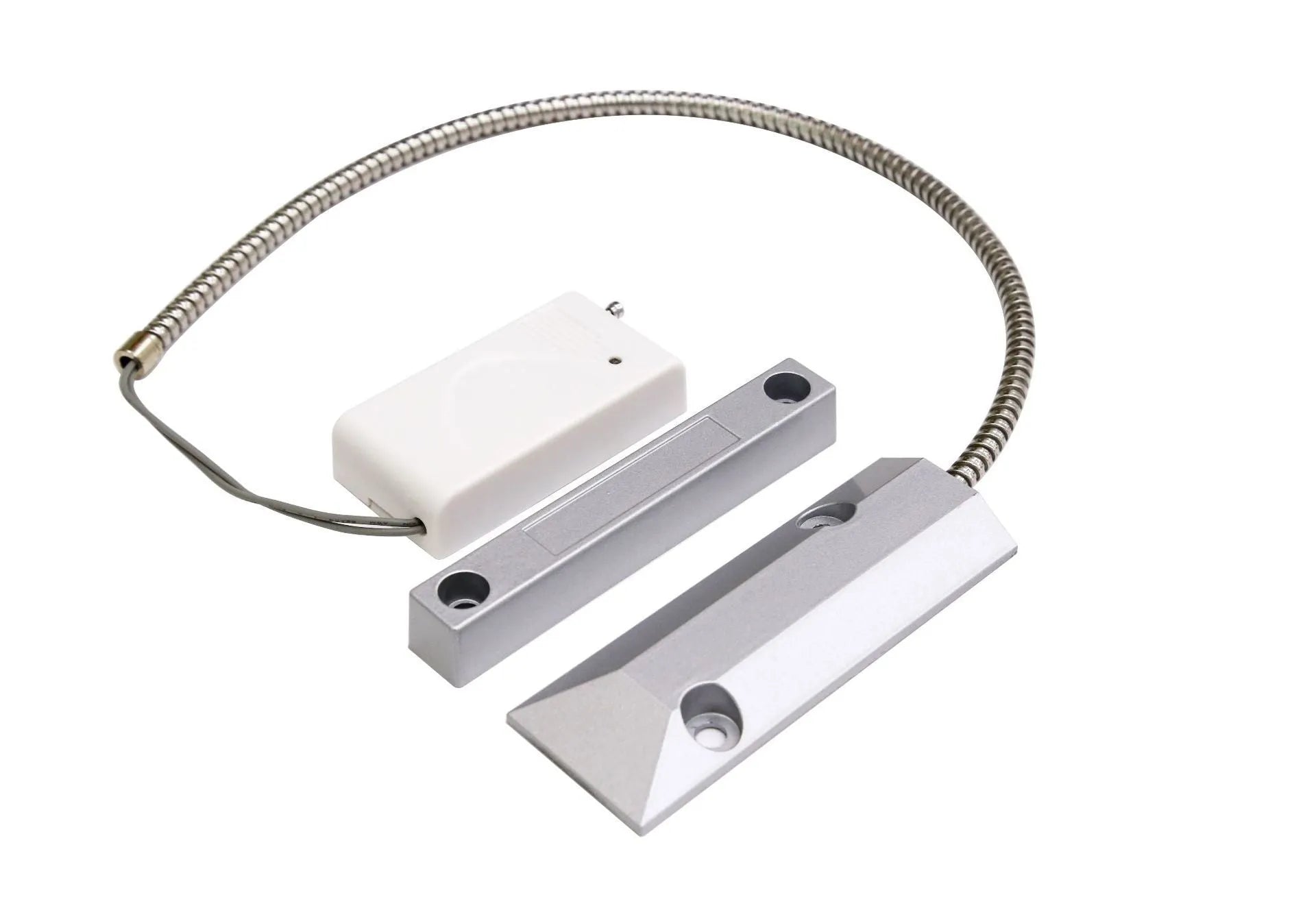 Silver wireless rolling shutter door magnetic detector with sensor housing weight 300g