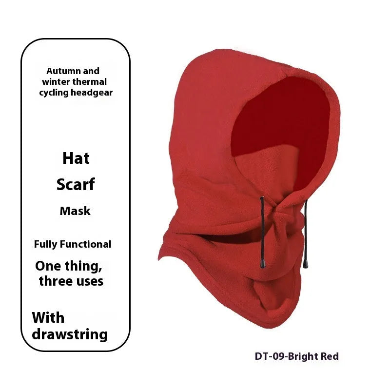 Thermal windproof cycling sports mask in polar fleece black free size unisex face cover