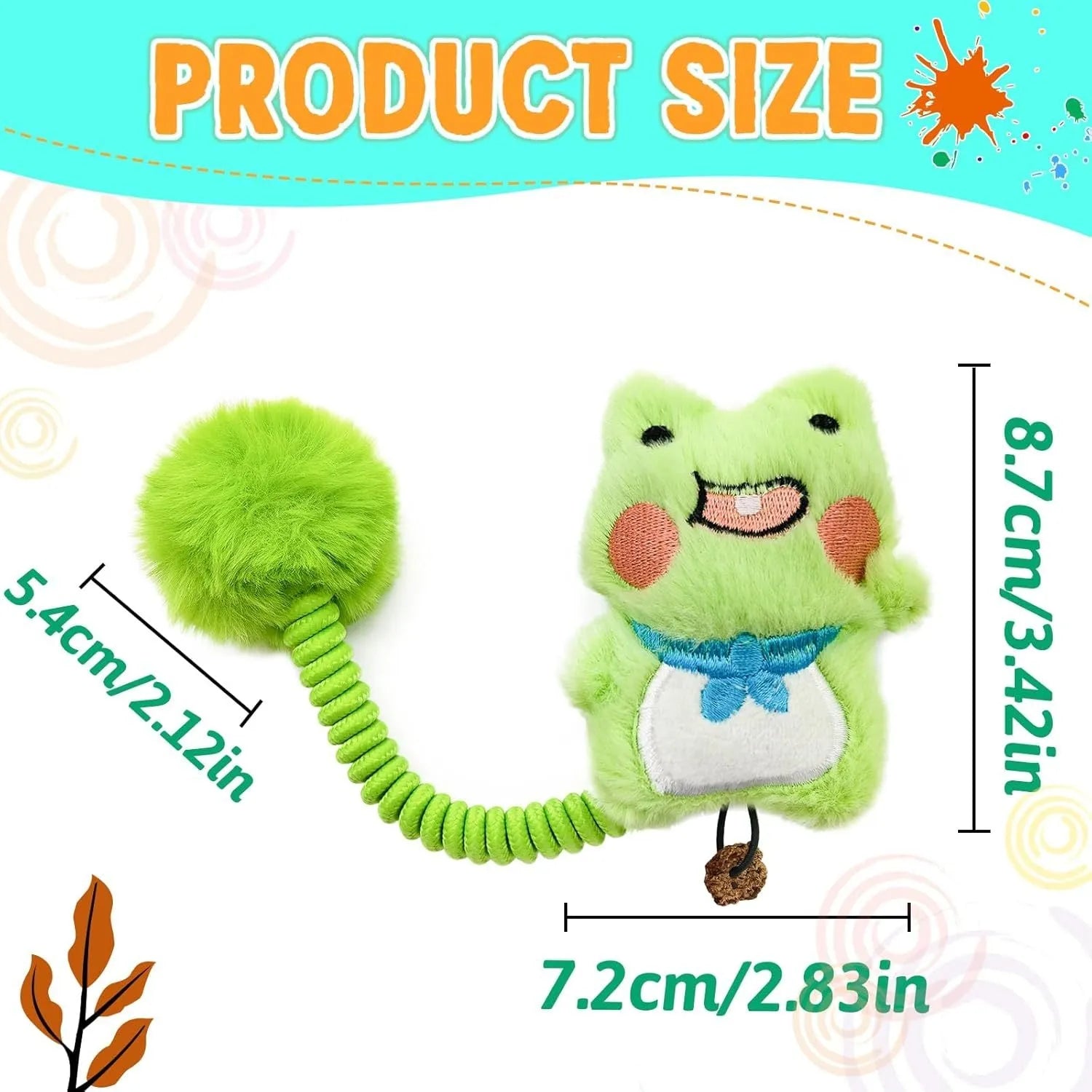 Set of interactive cat toys including a plush animal, silvervine fruit, a spring, and a fuzzy ball.